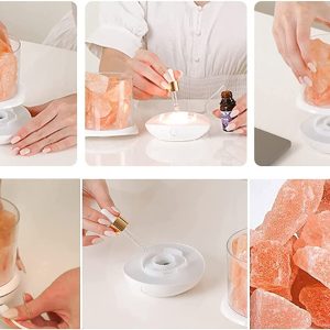Hangulatlámpa himalája só kristályokkal, állítható színű LED fénnyel és aroma párologtató funkcióval (THM) - Image 11