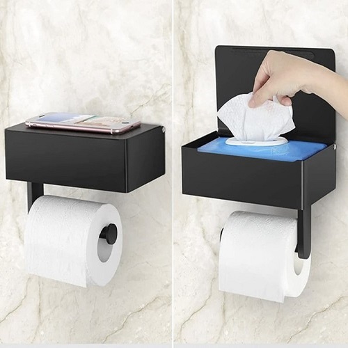 2 az 1-ben WC-papír tartó tárolóval – rozsdamentes acél (BB-20178) (1)