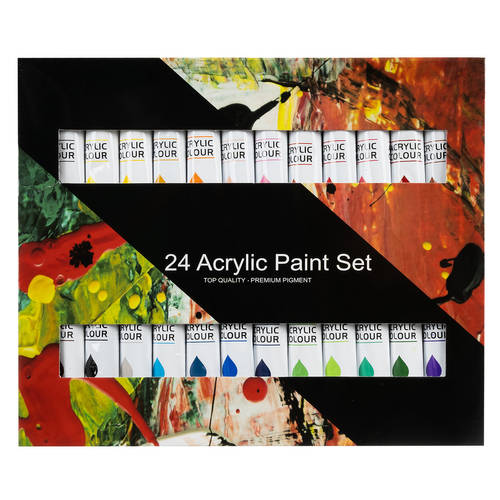 24 különböző színű prémium akril festék készlet -12 ml-es tubusokban (BB-20363) (7)