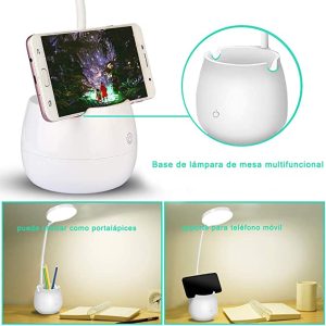 SS-530 3in1 asztali LED lámpa, tolltartó és hangszóró - USB-ről tölthető multifunkciós, hajlítható lámpa tanuláshoz, munkához (BBV) - Image 6