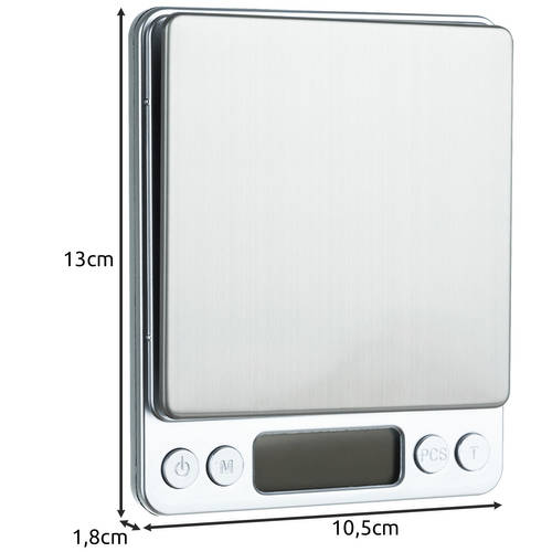 Digitális konyhai mérleg 2 darabmérőedénnyel – LCD kijelzővel, háttérvilágítással (BB-19899) (6)