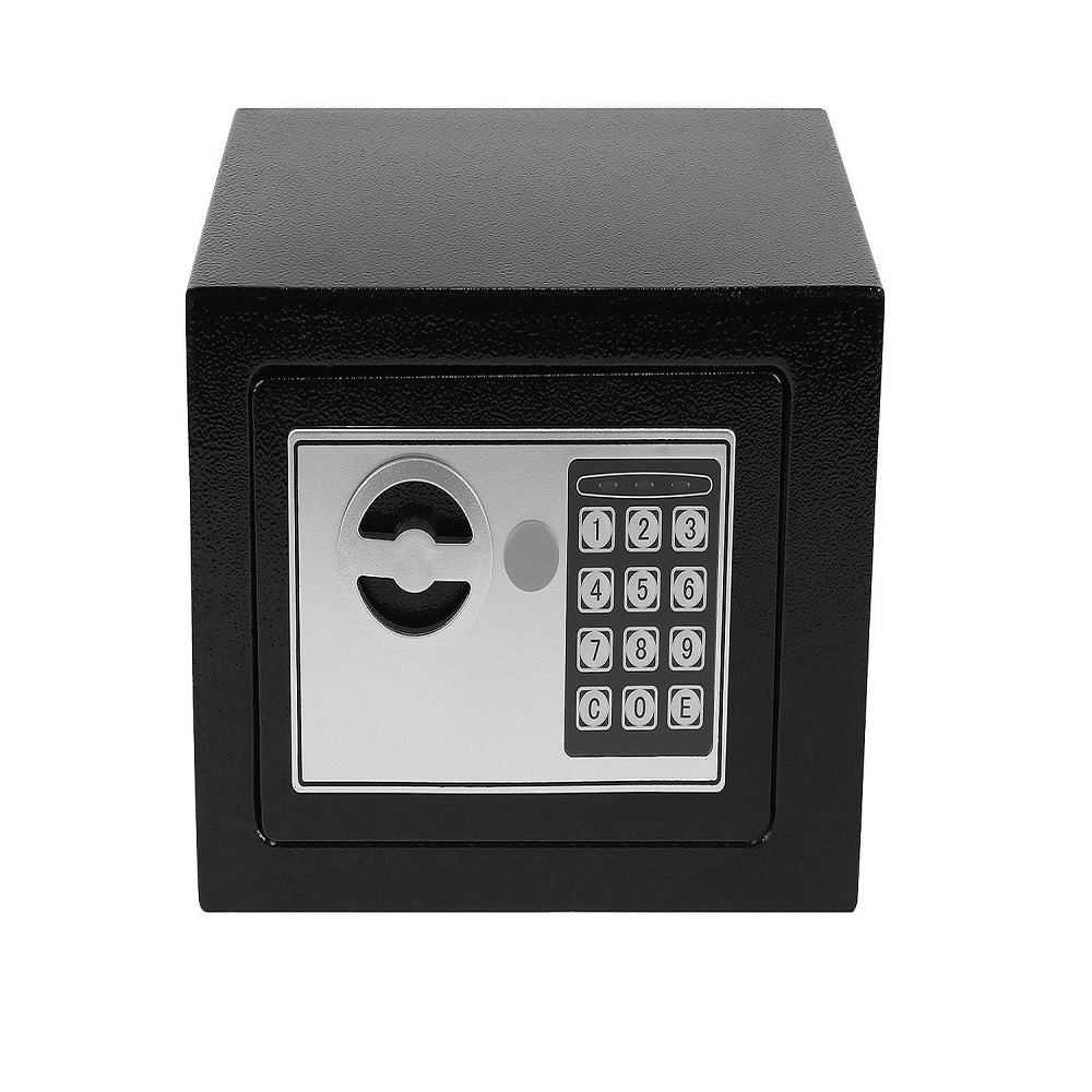 Falra szerelhető biztonsági digitális széf elektronikus zárral – 2 darab kulccsal, 23 x 17,5 x 17 cm, fekete (BB-8799) (11)