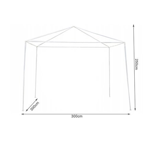 Fémvázas keret 3 x 3 méteres kerti pavilon sátorhoz – 12 elem, fehér (BB-12910) (2)
