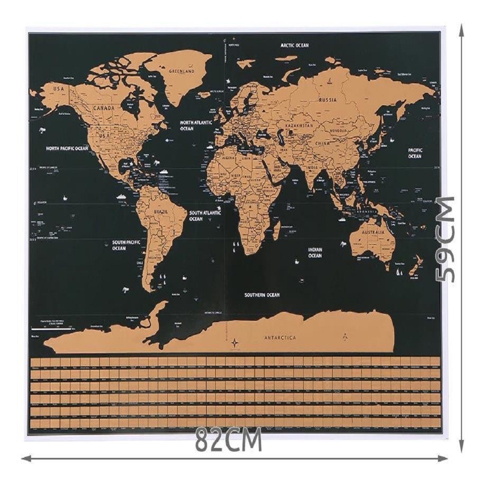 Kaparós világtérkép angol nyelven, zászlókkal – 62 x 5,5 x 5,5 cm (BB-9409) (14)