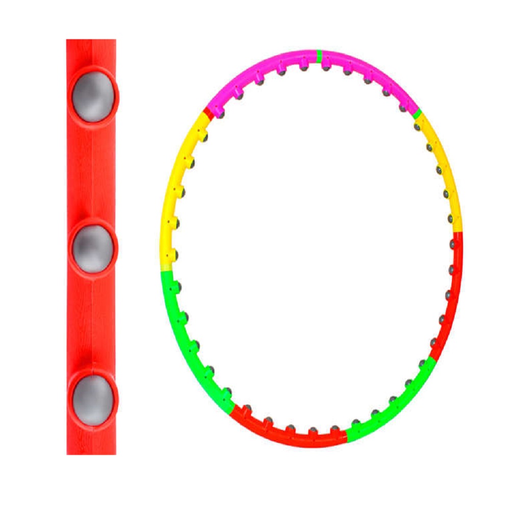 Karcsúsító hulahopp karika mágneses masszírozóval – 40 darab masszázsgömbbel – többszínű (BB-0251) (9)