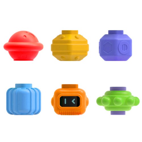 Kruzzel kézügyességfejlesztő kocka gyerekeknek-, és babáknak – 6 db színes formával (BB-20377) (2)