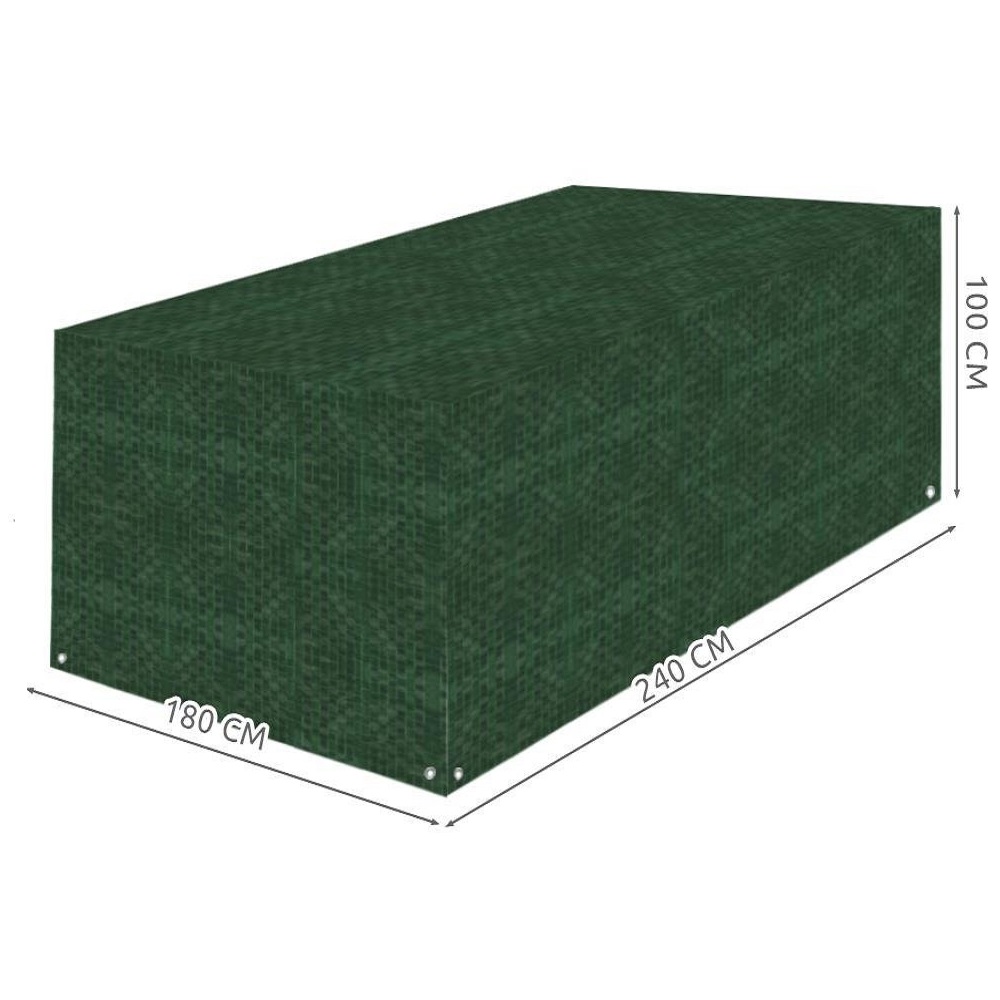 UV-, és vízálló takaróponyva kerti bútorokhoz – 8 fűzőlyukkal és rögzítőkötéllel – 100 x 180 x 240 cm (BB-7949) (3)