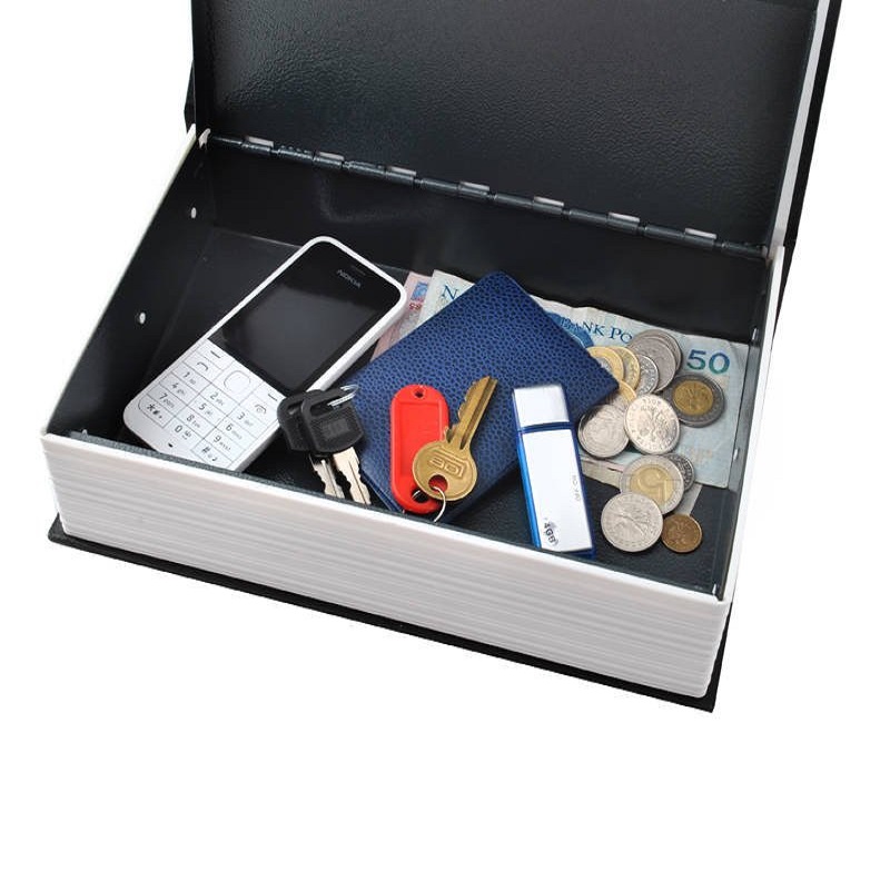 Zárható könyv alakú biztonsági széf – 2 darab kulccsal – papírpénzhez, érmékhez egyaránt (BB-1212) (5)