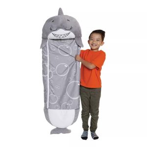 Pihe-puha plüssállattá alakítható hálózsák gyerekeknek - vidám cápa alakú, kompakt, összecsukható hálózsák (BBJ) - Image 4