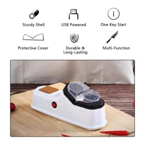 USB-ről működtethető elektromos késélező 3 finomsági fokozattal és erős műanyag házzal - 23,5 x 9 x 6,5 cm (BBV) - Image 7