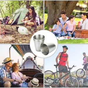 4 részes utazó pálinkás pohár szett - 0,3 dl-es fém kupica készlet praktikus bőr tokban (BBL) - Image 3