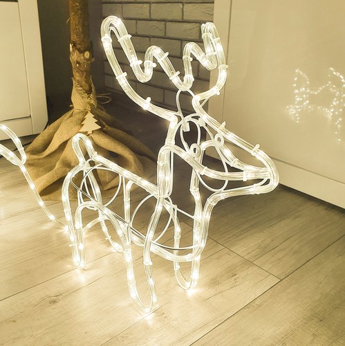 3D LED-es karácsonyi rénszarvas dekoráció – meleg fehér (BB-17219) (1)
