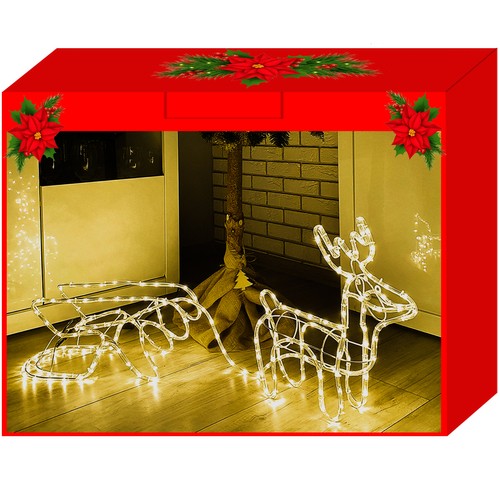 3D LED-es karácsonyi rénszarvas dekoráció – meleg fehér (BB-17219) (4)