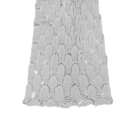 Belebújós, sellő farok alakú pihe-puha kötött takaró – 190 cm, szürke (BB-11380) (4)