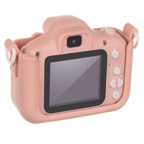 Digitális gyerek fényképezőgép cicás tokkal, levehető pánttal és 5 játékkal -16 GB micro SD, rózsaszín (BB-16951) (4)