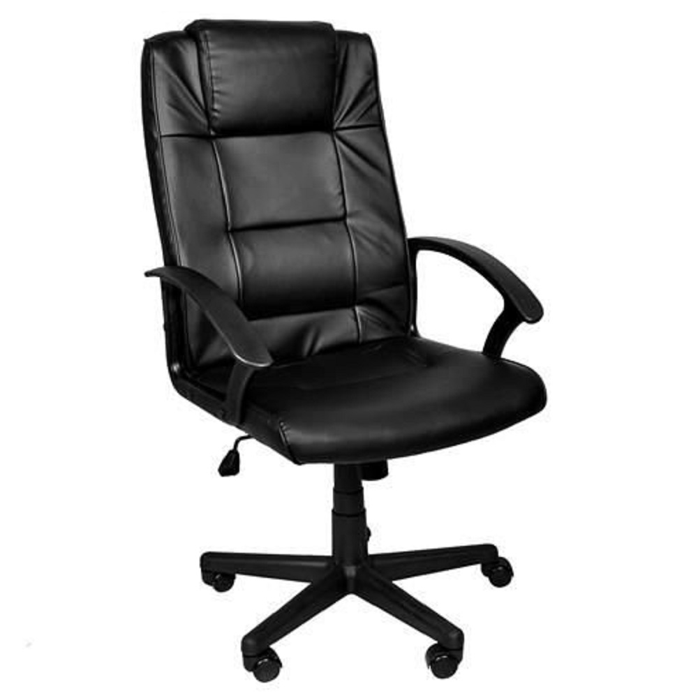 Ergonomikus öko bőrből készült irodai szék – fejtámlával, állítható magassággal – fekete (BB-8982) (2)
