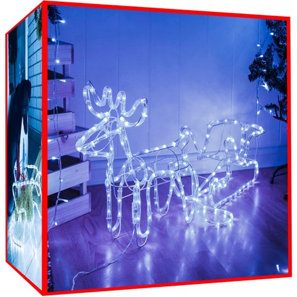 Karácsonyi rénszarvas dekoráció 3D LED fény – hideg fehér (BB-17222) (8)