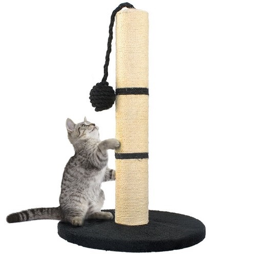 Szizálrostból készült kaparófa macskáknak 45 cm + fekete színű játék (BB-7933) (5)