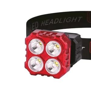 HX208-4 fejlámpa - 4 lámpás strapabíró fejlámpa újratölthető akkumulátorral és állítható fejpánttal - 5W (BBJH)(BBD) - Image 4
