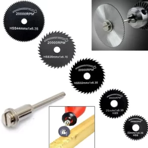 6 db-os, fúrógépre csatlakoztatható mini vágókorong készlet fémhez, fához, műanyaghoz - 22, 25, 32, 35 és 44 mm-es fűrésztárcsákkal (BBKM) (BBD) - Image 5