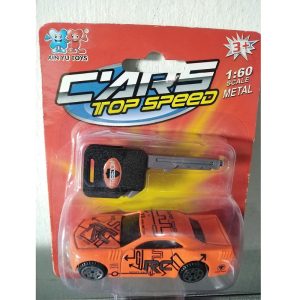 TopSpeed slusszkulccsal indítható, kilövős, retro fém vázas kisautó - narancssárga (BBJ) - Image 4