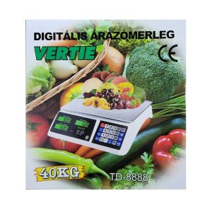 Digitális árazómérleg 40 kg-ig - árszorzós bolti mérleg 3 LCD kijelzővel - 5 gramm pontosság, rozsdamentes acél mérőtálca (BBD)(BBKM) (BBA) - Image 4