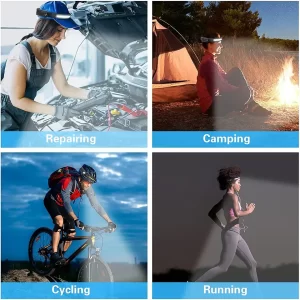 Kézmozdulatokkal vezérelhető LED fejlámpa-  extra könnyű, állítható méretű, vékony és kényelmes LED fejpánt mozgásérzékelővel (BBV) - Image 4