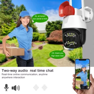 V380 WIFI IP okos biztonsági kamera szirénával, mikrofonnal és hangszóróval - kétirányú kommunikációt tesz lehetővé - Android/IOS kompatibilis (BBV) - Image 8