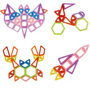 55 részes mágneses építőkészlet - alakzatok, város részletek és akár óriáskerék építéséhez - szórakoztató, készségfejlesztő, kreatív játék (BBJ) (BBMJ) - Image 3