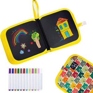 Varázslatos rajzfüzet törölhető lapokkal, beépített tolltartóval és 12 színes filccel - vidám mintás borítóval (BBJ) - Image 10