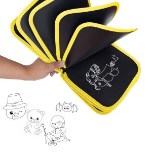 Varázslatos rajzfüzet törölhető lapokkal, beépített tolltartóval és 12 színes filccel - vidám mintás borítóval (BBJ) - Image 14