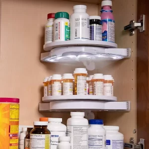 360°-ban forgatható szerelésmentes sarokpolc - zuhanyzóba, fürdőszobába, konyhába (BBM) - Image 4