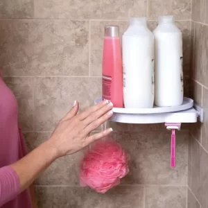 360°-ban forgatható szerelésmentes sarokpolc - zuhanyzóba, fürdőszobába, konyhába (BBM) - Image 6