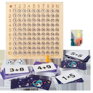 Készségfejlesztő fa játék iskolásoknak - szorzótábla oktató társasjáték rengeteg színes kiegészítővel (BBJ) - Image 5