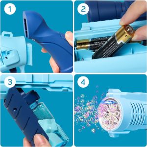 Automata, elemes játék géppuska távcsővel és színes LED világítással - percenként 10 000 buborékot fúj (BBJ) - Image 8