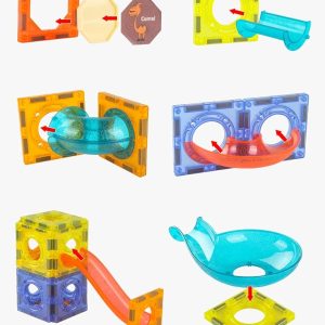 42 darabból álló varázslatos mágneses építő készlet - kreatív, fejlesztő játék golyópályával és világító labdákkal (BBJ) - Image 5