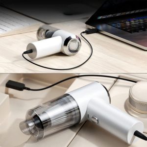 Szuper csendes, USB-ről és szivargyújtóról tölthető, vezeték nélküli mini porszívó kiegészítőkkel (BBJH) (BBM) - Image 7