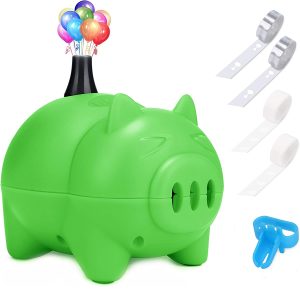 Aranyos, malacka formájú elektromos lufi felfújó készülék - léggömb pumpáló röfi kötözőszalagokkal (BBKM)