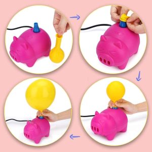 Aranyos, malacka formájú elektromos lufi felfújó készülék - léggömb pumpáló röfi kötözőszalagokkal (BBKM) - Image 4