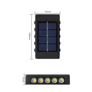 Hangulatos, kültéri fali lámpa szett napelemmel - 2 db 10 LED-es dekor szolár lámpa (BBV) - Image 9