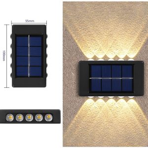 Hangulatos, kültéri fali lámpa szett napelemmel - 2 db 10 LED-es dekor szolár lámpa (BBV) - Image 5