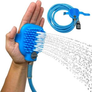 Csapra csatlakoztatható háziállat fürdető készlet - praktikus zuhanykesztyű kutyáknak, 2 méter hosszú slaggal (BBV) - Image 6