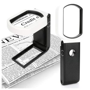 Óriás méretű nagyító beépített LED világítással, UV fénnyel és kihajtható támasztóval - 25 x nagyítás (BBKM)