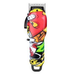 Professzionális hajnyíró színes grafikai mintával - 3 cserélhető fejjel, beépített akkumulátorral (BBV) - Image 4