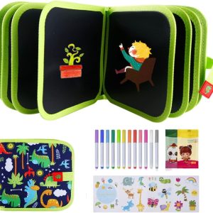 Varázslatos rajzfüzet törölhető lapokkal, beépített tolltartóval és 12 színes filccel - vidám mintás borítóval (BBJ) - Image 8