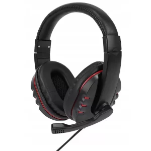 Gamer fejhallgató mikrofonnal - kényelmes, műbőr borítású, összehajtható - fekete, piros (BBV) (BBD) - Image 3