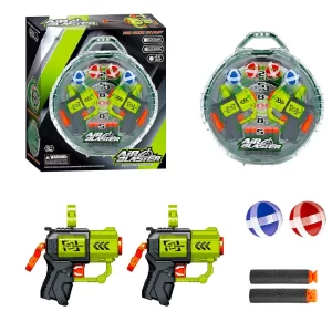 Air Blaster céllövő készlet 2 játékfegyverrel, céltáblával, és rengeteg tölténnyel (BBJH) (BBE) - Image 5