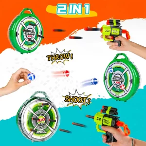 Air Blaster céllövő készlet 2 játékfegyverrel, céltáblával, és rengeteg tölténnyel (BBJH) (BBE) - Image 3