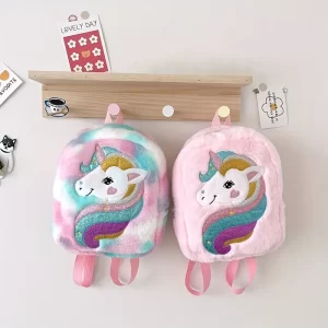 Csillogó és világító unikornis hátizsák kislányoknak beépített LED-ekkel, puha plüss anyagból - 23 x 7 x 28 cm (BBLPJ) - Image 12