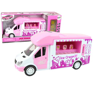 Világító és zenélő, rózsaszín fagyis kocsi kinyitató ajtókkal 26 x 12 cm (BBJ) - Image 3